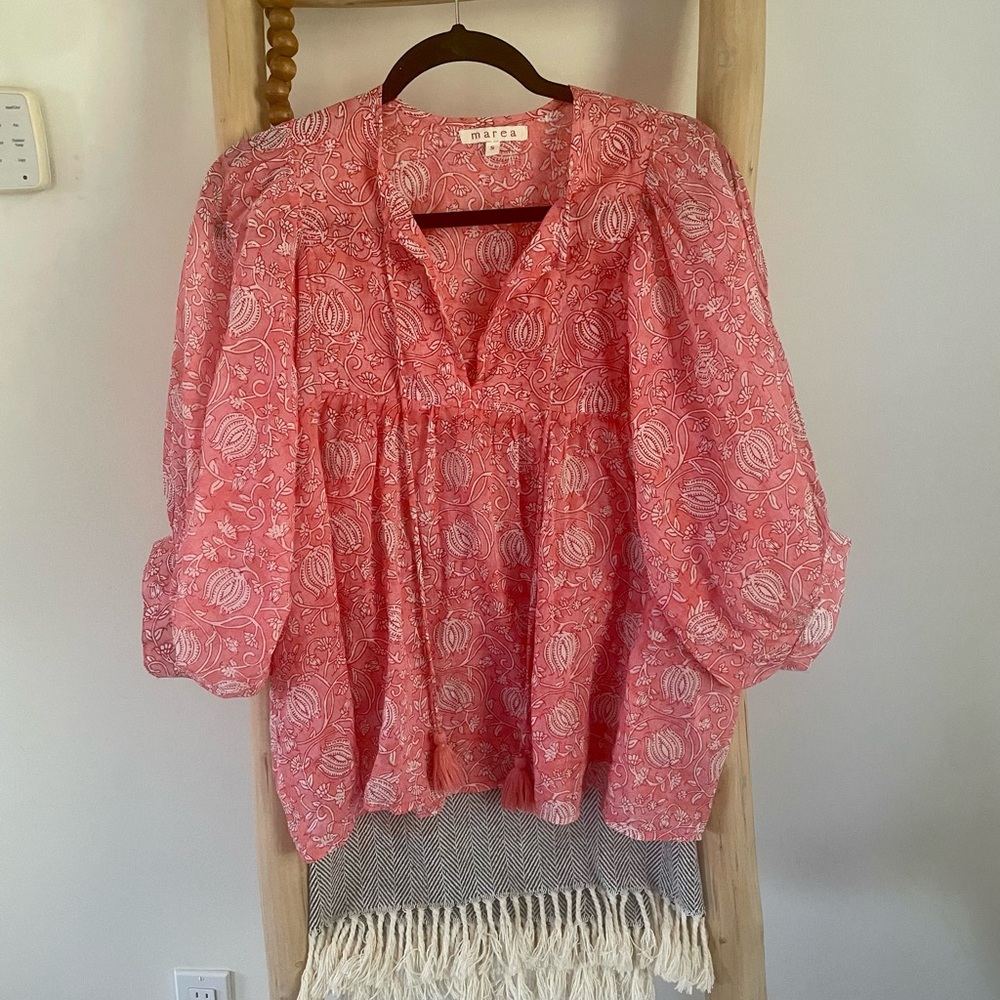 Marea by Liz Joy Pink Floral Blouse